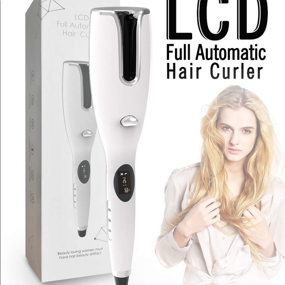 LCD Auto Ceramic Rotating Curling Iron Wand Anti-Scald Air Spin N Hair Curler - Picture 8 of 8